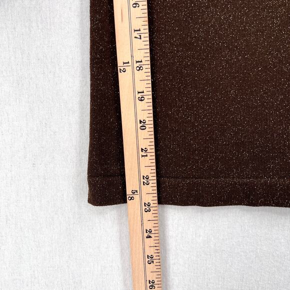 MAX MARA BODYWEAR Stretch Knit Layering Top Womens Large Brown Gold 3/4 Sleeve - Picture 11 of 11
